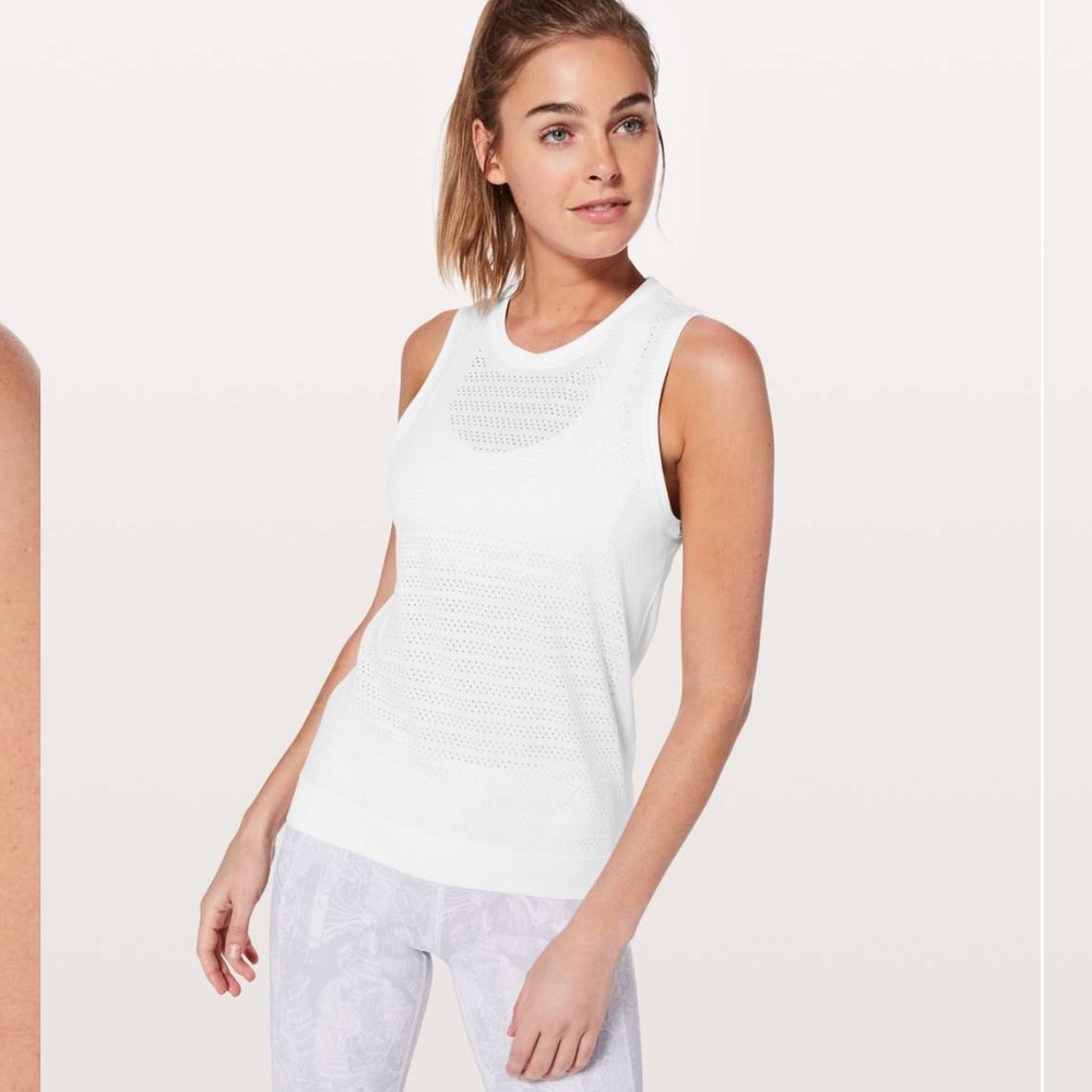 Lululemon Breeze By Muscle Tank II Sleeveless Top White